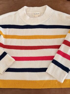 The Reeds Sailor Striped Cotton Knit Woven Sweater--Small